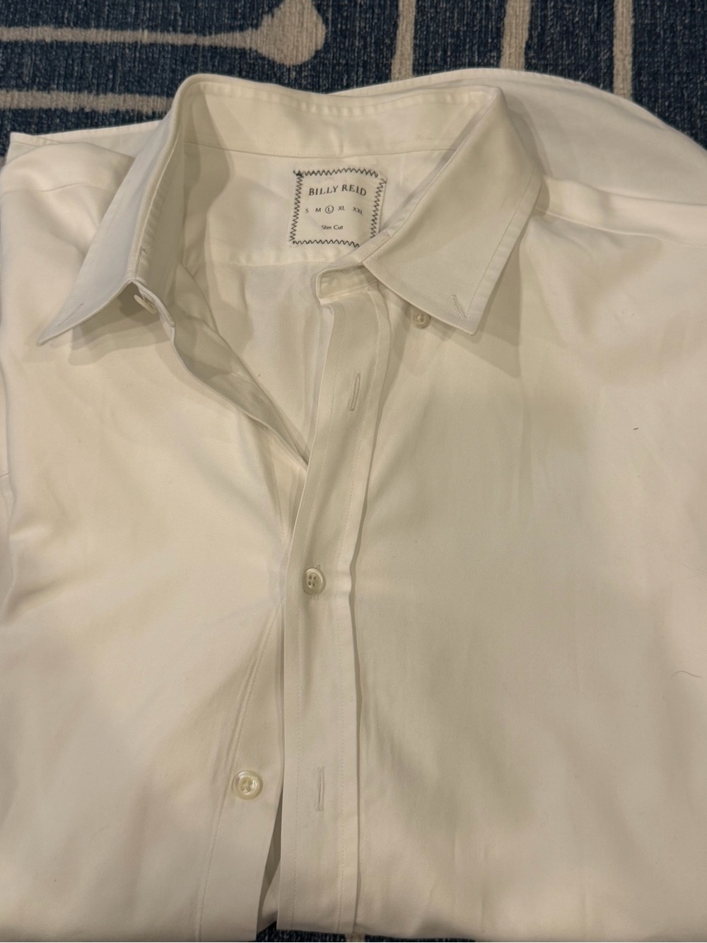 Billy Reid Men’s White Slim Cut Button Down Shirt Size L